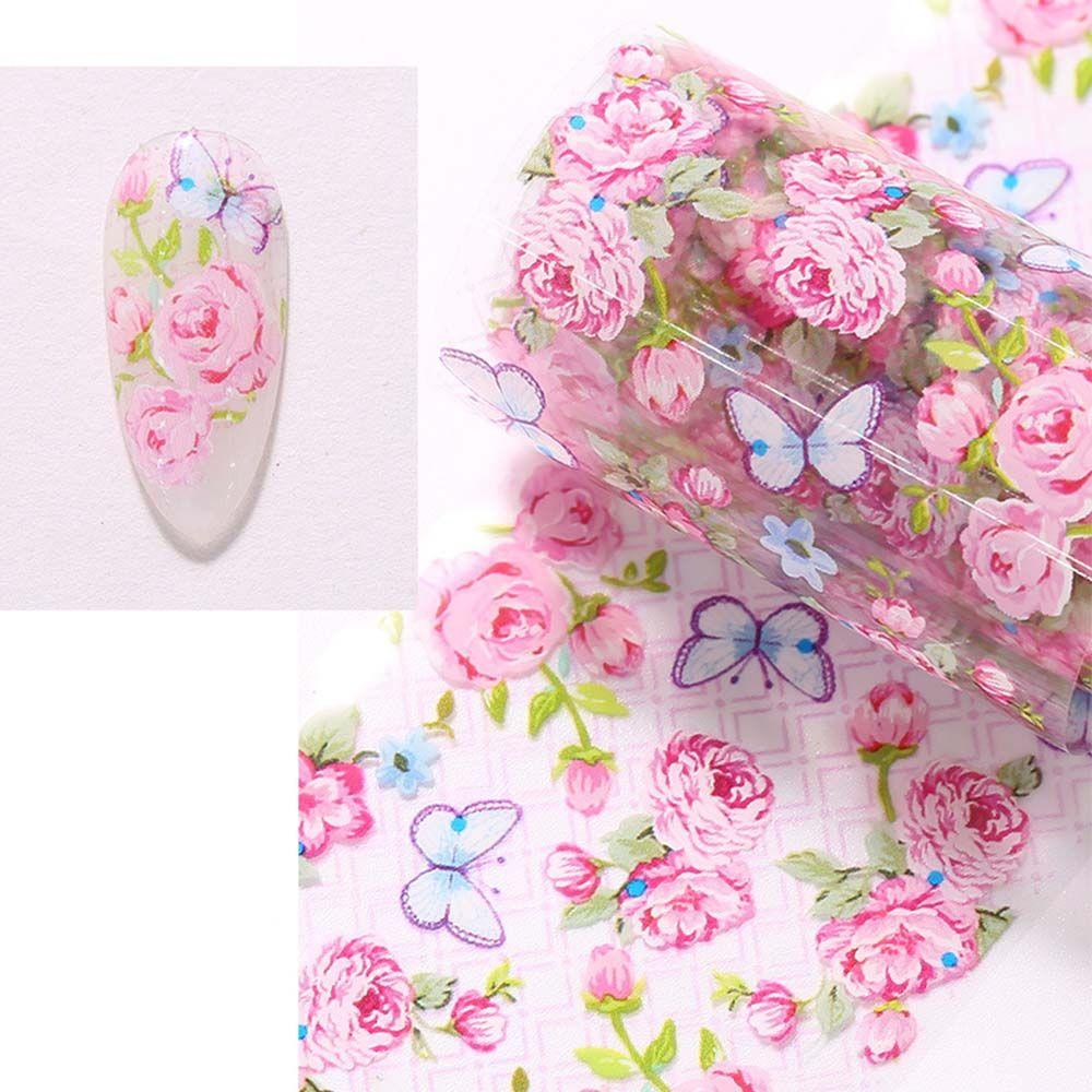 Аксессуары Голографические Наклейки для Ногтей Переводная Бумага Наклейки Цветочные Наклейки для Ногтей Цветочная Фольга для Ногтей