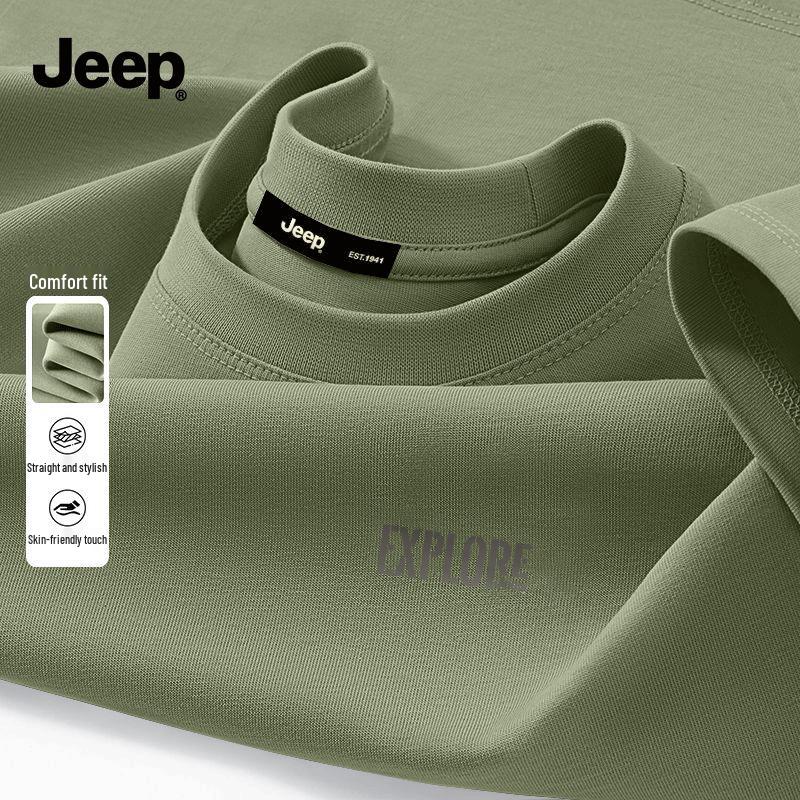 Jeep Мужская дышащая хлопковая футболка с коротким рукавом