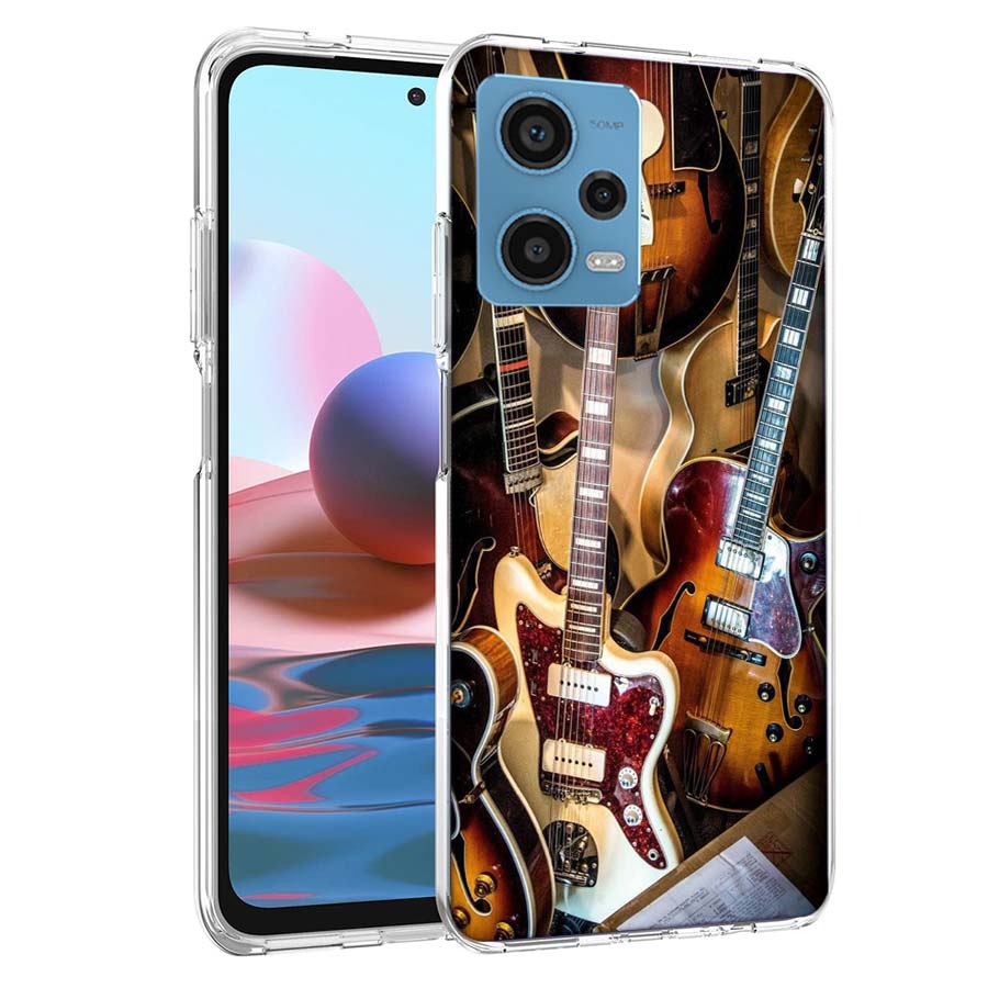 Ретро рок-музыка Электрогитара Чехол для телефона Для Redmi Note 13 12 14 15 Pro Plus 13R 11 11T 11E 11S 10 Pro 10S 9 9S Чехол Cell Cl