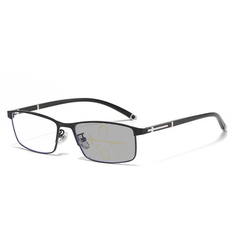 Smart Progressive Photochromic Reading Glasses Men Quality Multi-Focus Anti Blue Ray Business Eyeglasses Fashion Near-farEyewear
