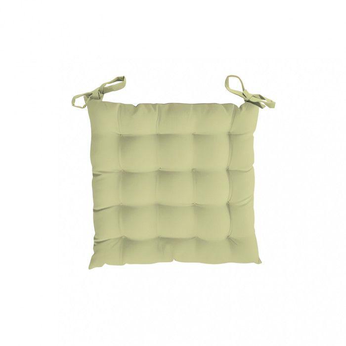 Dessus de chaise capitonné 40x40x5 cm ALIX vert citron, par Soleil d'ocre