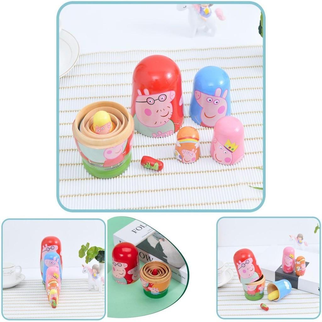 Gorgeous 6 Piece Peppa Pig Matryoshka Doll Set Perfect As A Gift Or Decoration