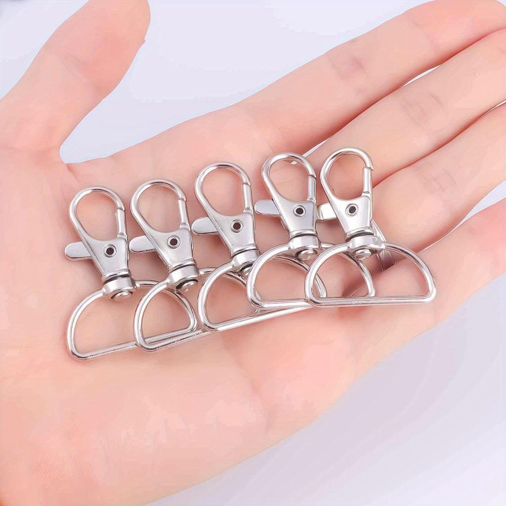 10pcs Swivel Clasp Lanyard Snap Hooks Keychain Clip Hook Metal Lobster Claw Clasps for Lanyard Key Rings Crafting Purse