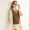 TUHUANG Women's Pure Wool V-Neck Cardigan Vest