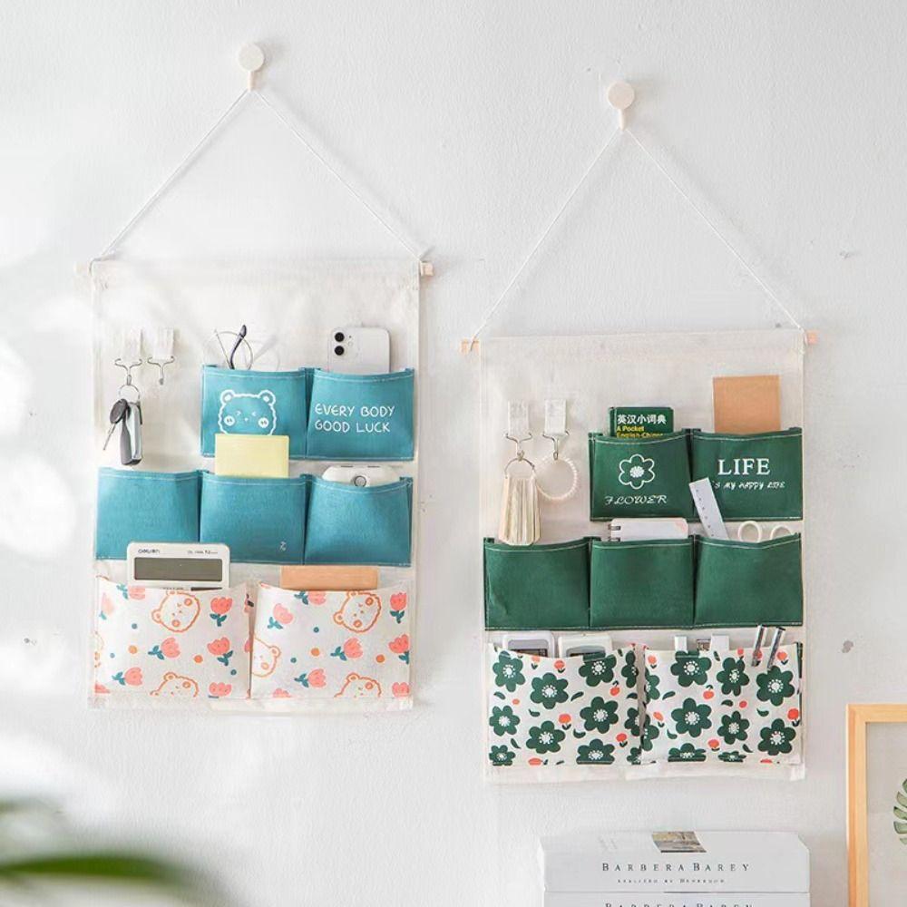 Множество карманов, подвесная сумка, настенные сумки для хранения всякой всячины, прикроватный органайзер для общежития