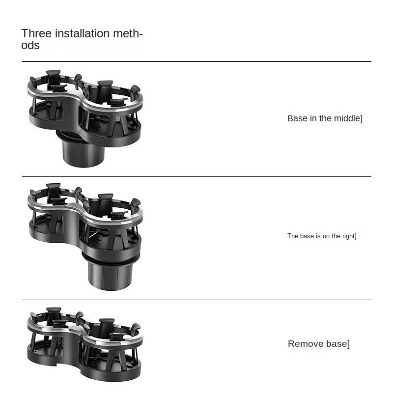 Car double hole water cup holder Car beverage Cola thermos cup holder storage rack one tow two adjustable cup holders