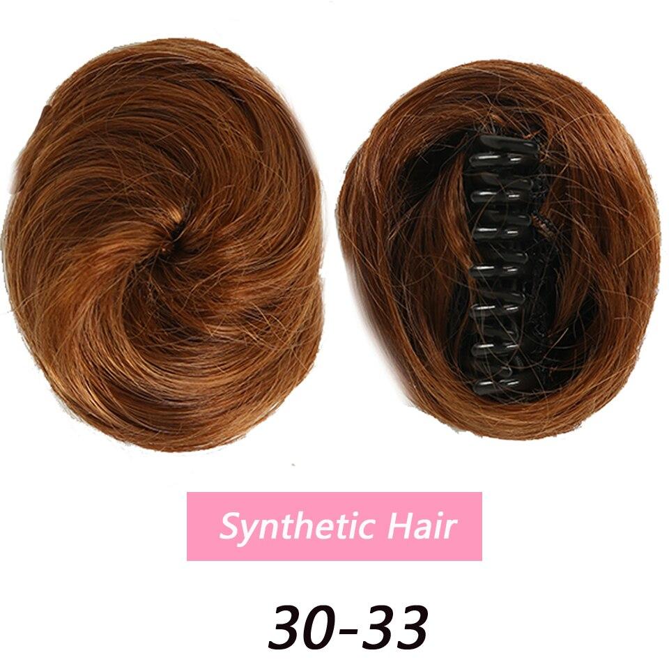 LUPU Girl's Chignon Natural Black Brown Straight Messy Bun For Women And Kids Donut Roller Hair Bun