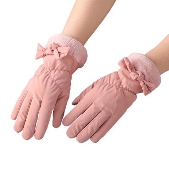 Большие женские варежки, плюшевые уличные перчатки с полными пальцами