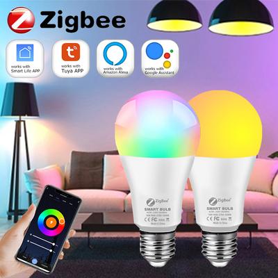 Zigbee 3.0 Умные светодиодные лампы E27 18 Вт 15 Вт 12 Вт RGB + WW + CW с регулировкой яркости и голосовым управлением через приложение для украшения спальни, гостиной