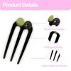 Three Tooth U-Shaped Hair Pin Plastic Meatball Disc Sturdy Hair Accessory  Hair Buns