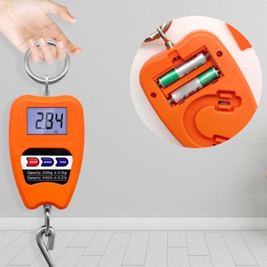 Портативные весы с крючками, 200 кг/50 г, высокая безопасность, легко читаемые, компактные электронные подвесные весы прямого типа, промышленные весы