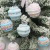 6Pcs Colorful Christmas Balls Pendant Reusable Macaron Color Hanging Balls  Party