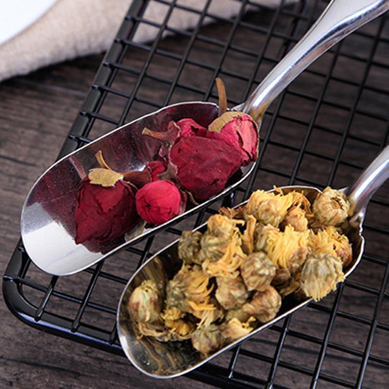 Stainless Steel Measuring Shovel Spoon Vintage Loose Leaf Tea Scoop Coffee Bean Scooper Long Handle Teaspoon For Kitchen Sugar
