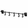 Pearl Metal 5-Hook Magnetic Storage Hooks for Bathrooms and Kitchens, Made In Japan, Black, AZ-5129