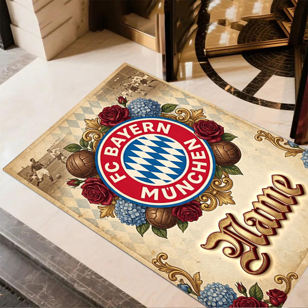 Vintage Bayern Munich Poster Floor Mat Perfect for Dormitory Playrooms Dining Room Entryway Anti-slip Rug Anime Office Decor Birthday/Christmas Gift