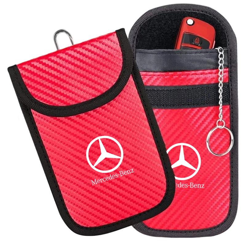 D4Car Key Case Signal Blocker Bag RFID Shielding Pocketor Bag For Mercedes Benz GLC CLE CLA GLB GLS W177 W205 W213 W222 Stickers
