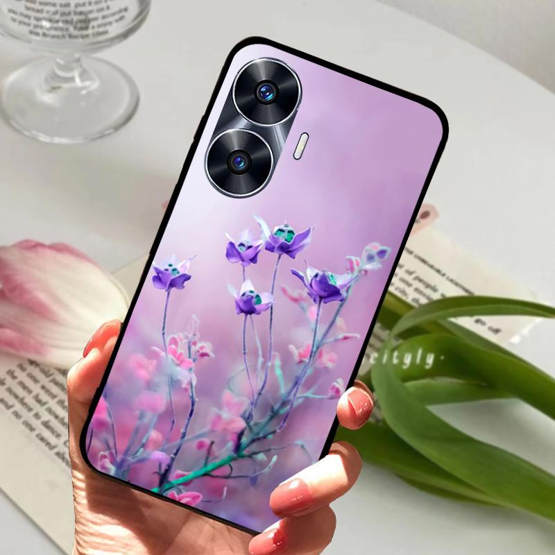 Для Realme C55 Чехол Крутой Черный Мягкий Силикон ТПУ Бампер Защитный Чехол Для Телефона Для OPPO Realme C55 C 55 Чехол Fundas Оболочка Coque