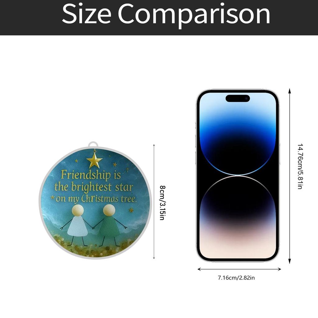 2D Акриловая Рождественская Подвеска для Украшения Елки в Память о Дружбе Рождественский Маленький Подарок