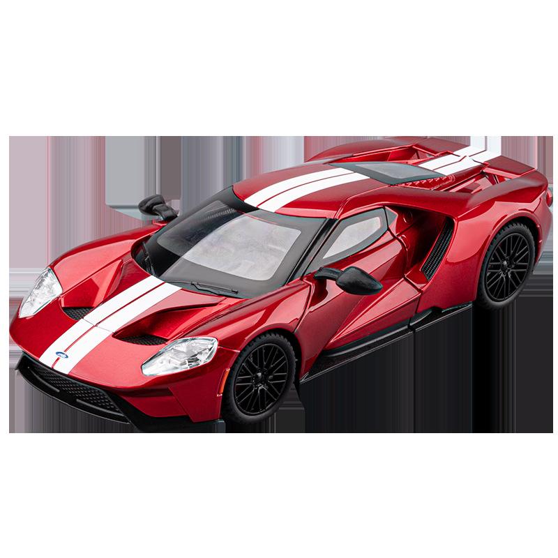 AJH1 1:24 Ford GT Supercar Alloy Car Model Sound and Light Pull Back Children's Toy Collectibles Birthday Gift