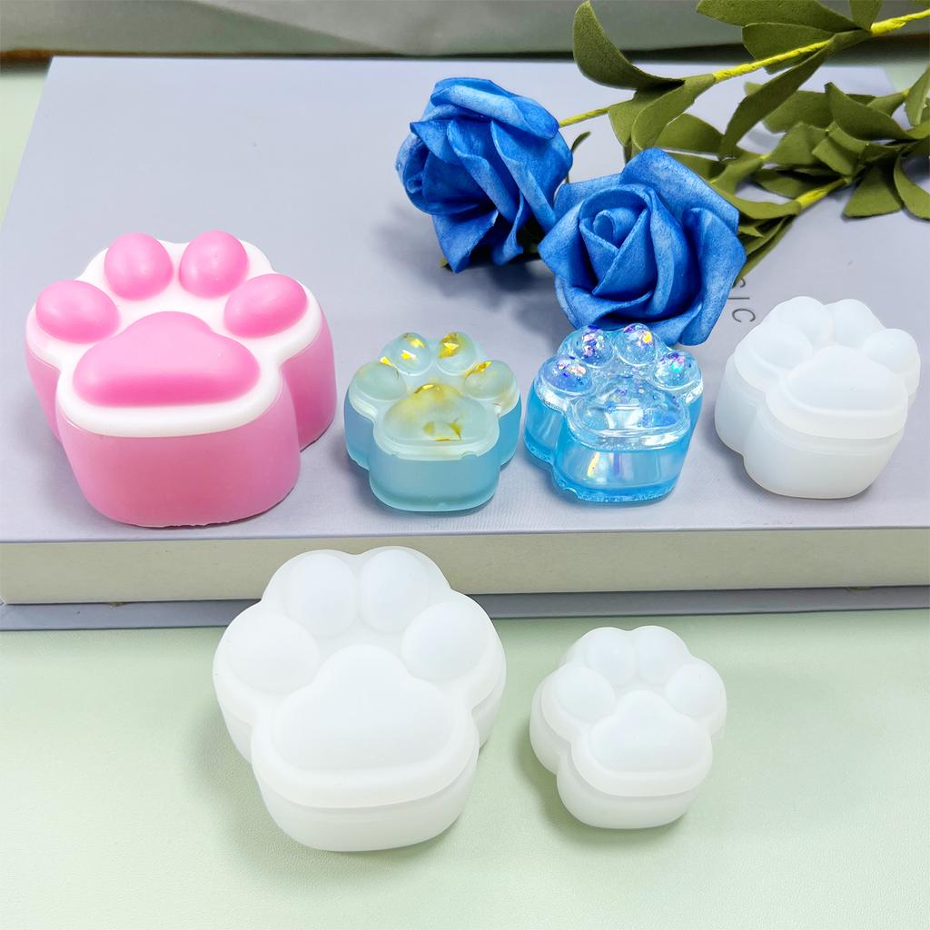 Мини Кошачья Лапка Коробка для Хранения Силиконовая Форма для Изготовления Ювелирных Изделий Шкатулка для Ювелирных Изделий Смоляные Формы Ручная Работа Ремесла Домашний Декор Украшение