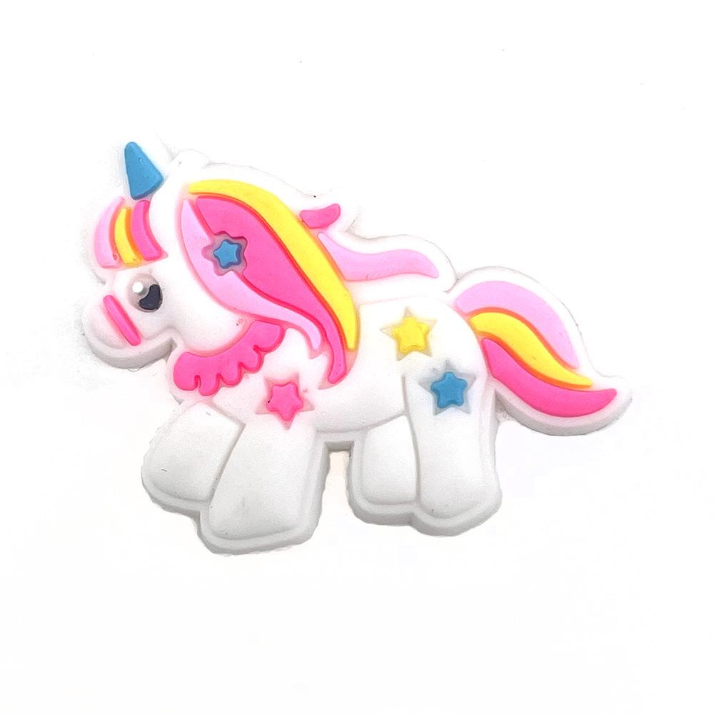 Милые мультяшные пряжки для клогов в виде цветка единорога - Съемные и из мягкой резины украшения для садовой обуви