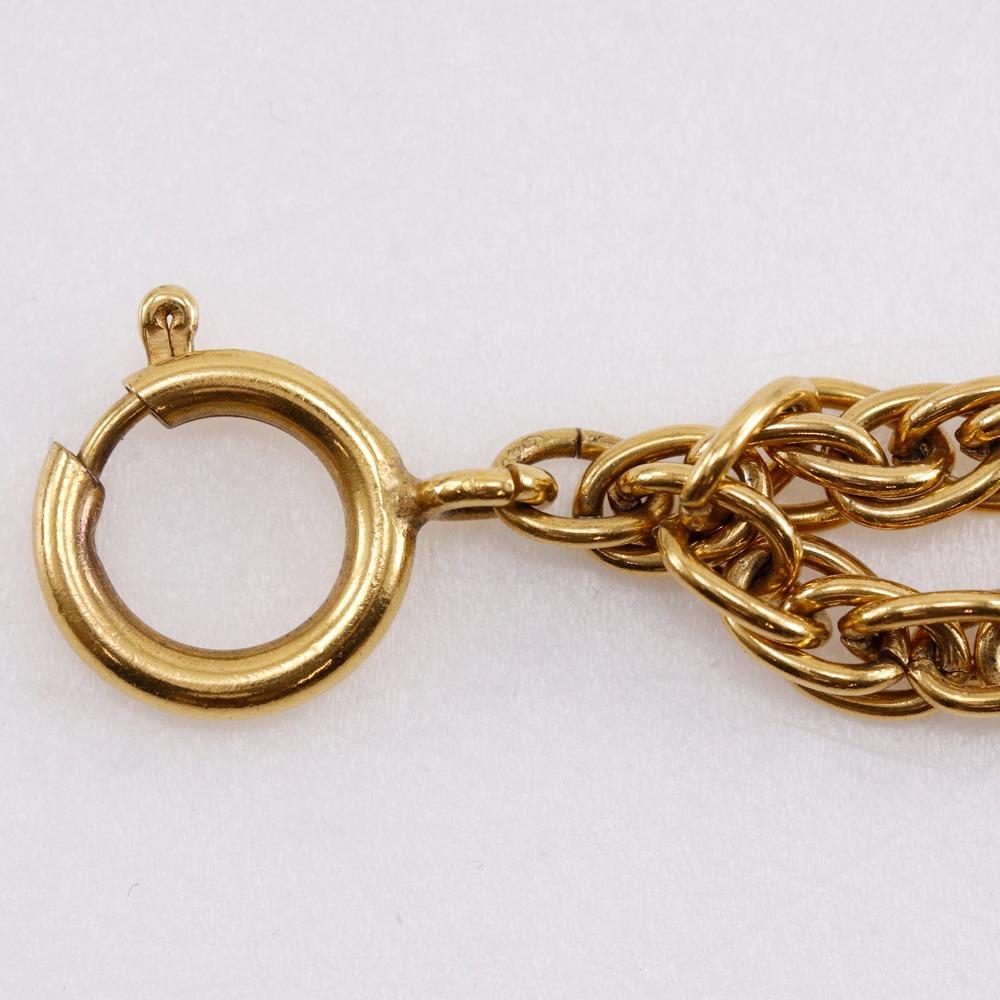 CHANEL Loupe Pendant Necklace 2 vintage Plated Gold 106.1g Women Used
