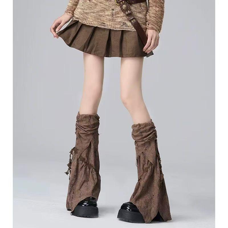 Коричневые ретро гетры в стиле Y2K Wasteland для горячих девушек