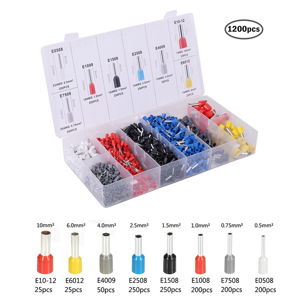 Набор инструментов для обжима наконечников, набор наконечников для проводов с 1200 шт. обжимных клещей, набор инструментов с саморегулирующимся храповым механизмом