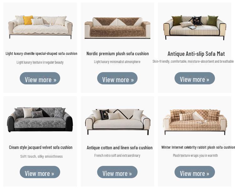 2024 Internet Celebrity Plush Sofa Cushion: Thick, Non-Slip Winter Sofa Cover with Backrest Seat Cover
