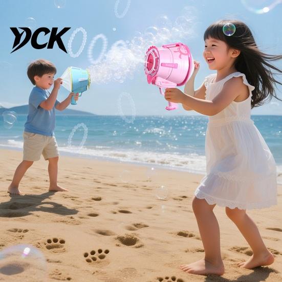 Interactive Parent Child Play Toys Automatic Smoke Bubble Machine, Handheld Air Cannon Blower, Rechargeable Outdoor Party for Toddlers Toy Kids Games