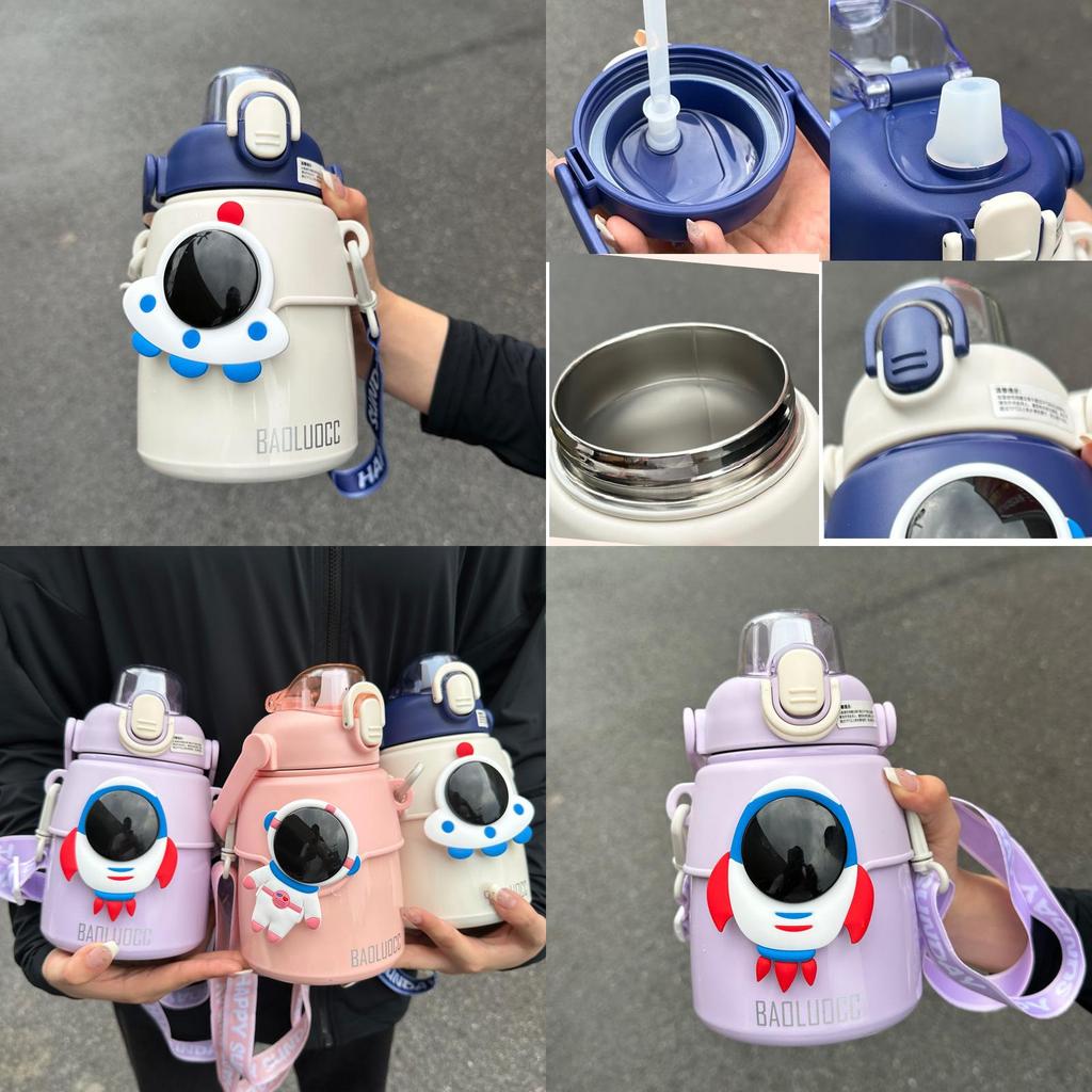 Hseen 2023 Новая детская термокружка Милая мультяшная кружка-поильник из нержавеющей стали объемом 850 мл