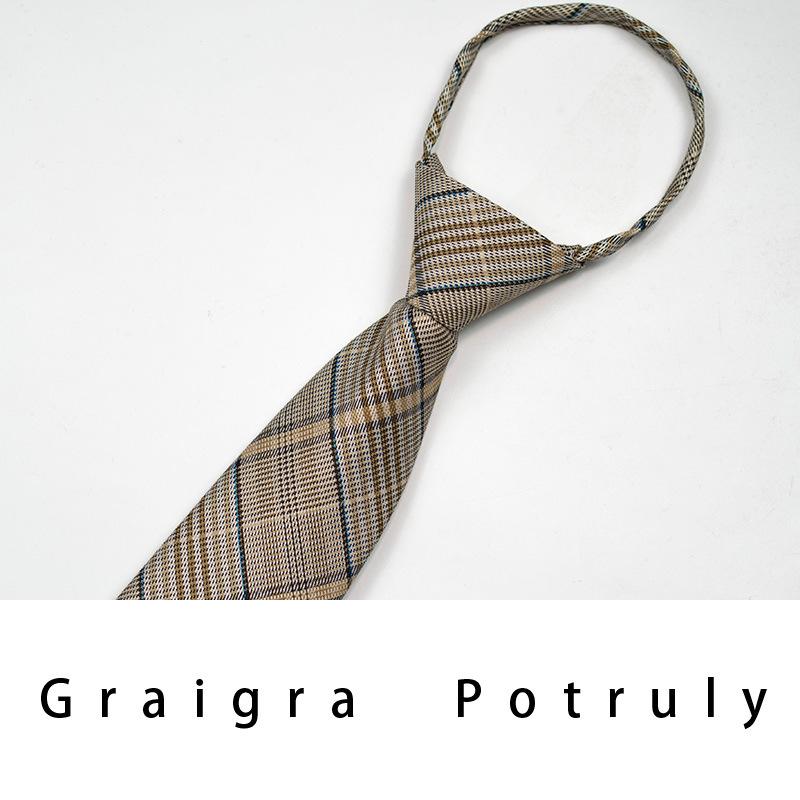 Qiandongge Suit And Tie Men'S Striped 8Cm Casual Tie Coffee Gray Dark Green Retro Work Plaid