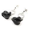 Les Trésors De Lily [J3115] - Серебряные серьги Rose Noire с черным родиевым покрытием - 28x11 мм