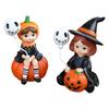 2Pcs Halloween Decors Handcrafted Witch Holding Ghostly Balloon Resins Figurines Ornaments For Home Festives Display