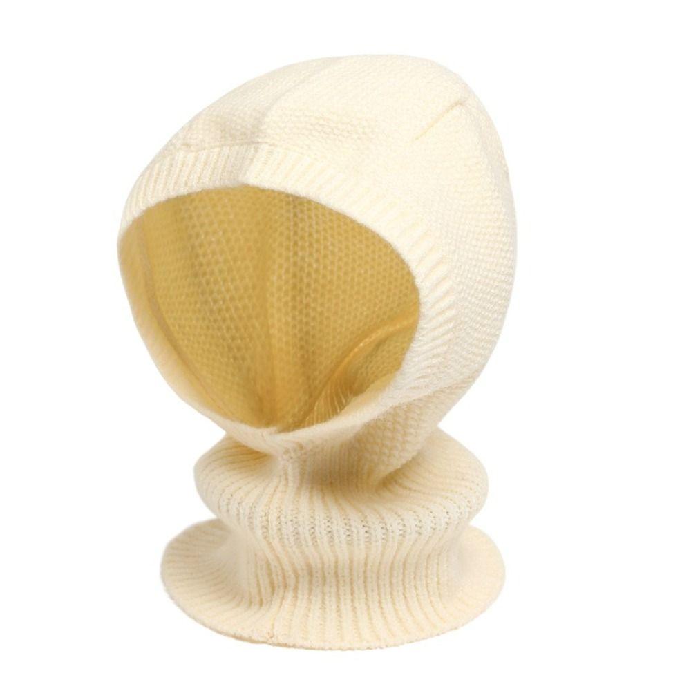 Woolen Balaclava Hat Windproof Neck Collar Beanies Cap Casual Knitted Hooded Cap Male/Female