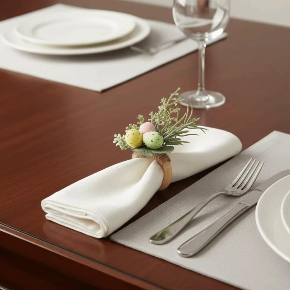 Reusable Bunny Napkin Holders Plastic Floral Napkin Buckles Easter Napkin Rings