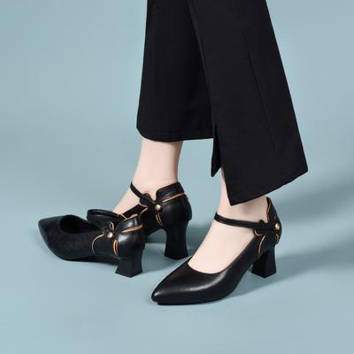 Женские туфли-лодочки на шпильке с острым носком, весенние новинки, с цветами, с неглубоким вырезом, модная обувь, простые, с темпераментом, женские рабочие туфли