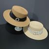 New UV Protection French Seaside Straw Hat Women's Summer Flat Top Sun Hat Sun Protection Beach Flat Edge Sun Hat