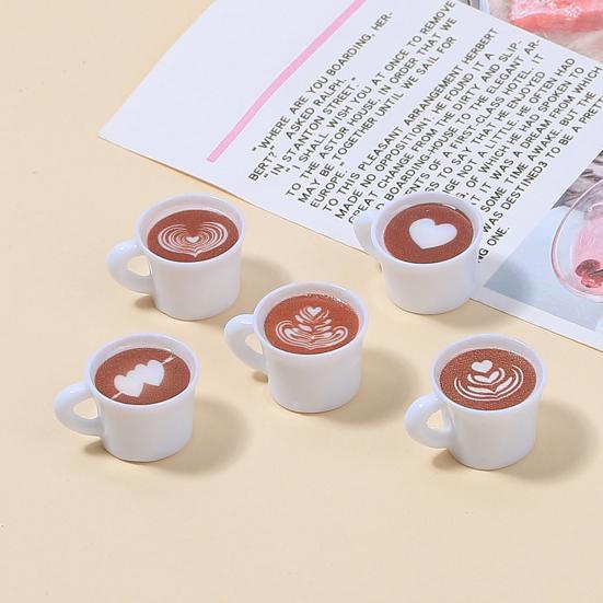 40Pcs Mini Resin Coffee Cups Statues Vivid Appearance Micro Landscape Ornament DIY Crafts Lightweight Dollhouse Decor
