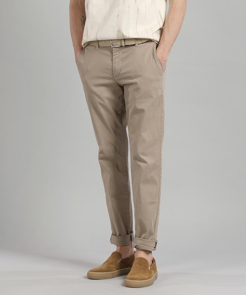 PANICALE Beige Regular Fit Cotton Chino Pants