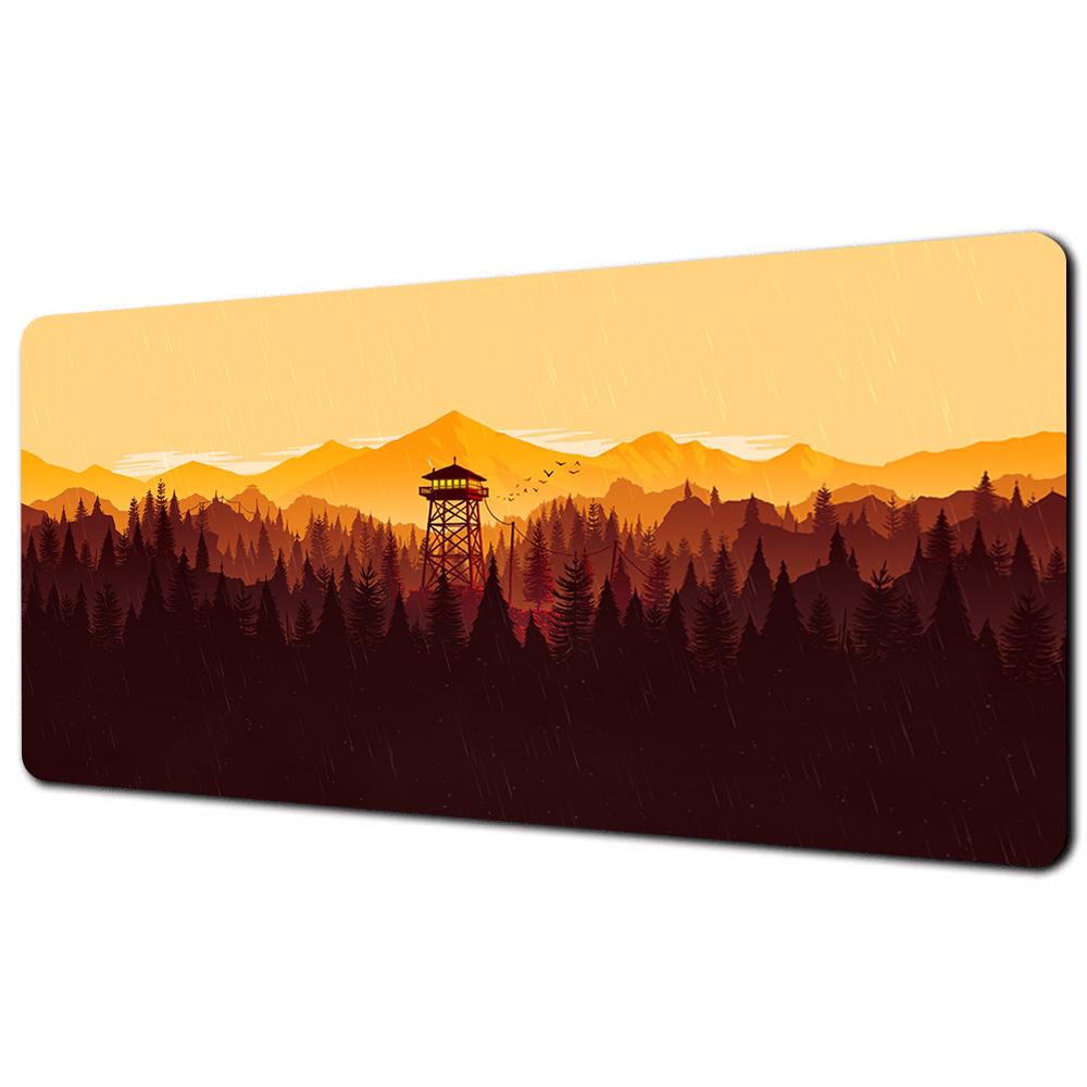 Коврик для мыши 'Deep Forest Firewatch' Игровые аксессуары Большой коврик для мыши Игровой корпус Клавиатура для компьютера Большой коврик для стола Резиновый для ноутбука ПК