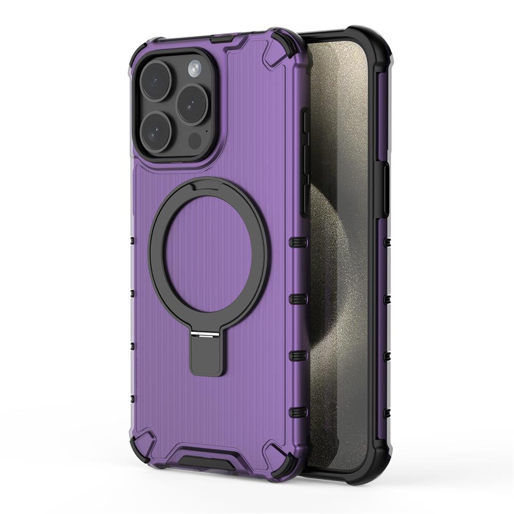 For Magsafe 17 Air 16 15 14 Plus 13 Pro Max Corrugated Magnetic Metal Bracket Transparent Phone Case Protective Cover