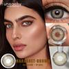 FUNSACHY 1 Pair Grey Colored Contact Lenses Natural Color Brown Lenses for Eyes Blue Cosmetics Pupil Eye Makeup Lens Yearly Use