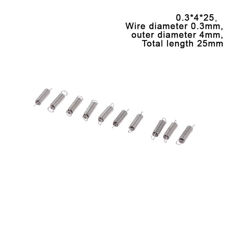 10 шт./лот, пружина растяжения 0,3 мм, удлинительная пружина из нержавеющей стали 304, наружный диаметр 3 мм-4 мм