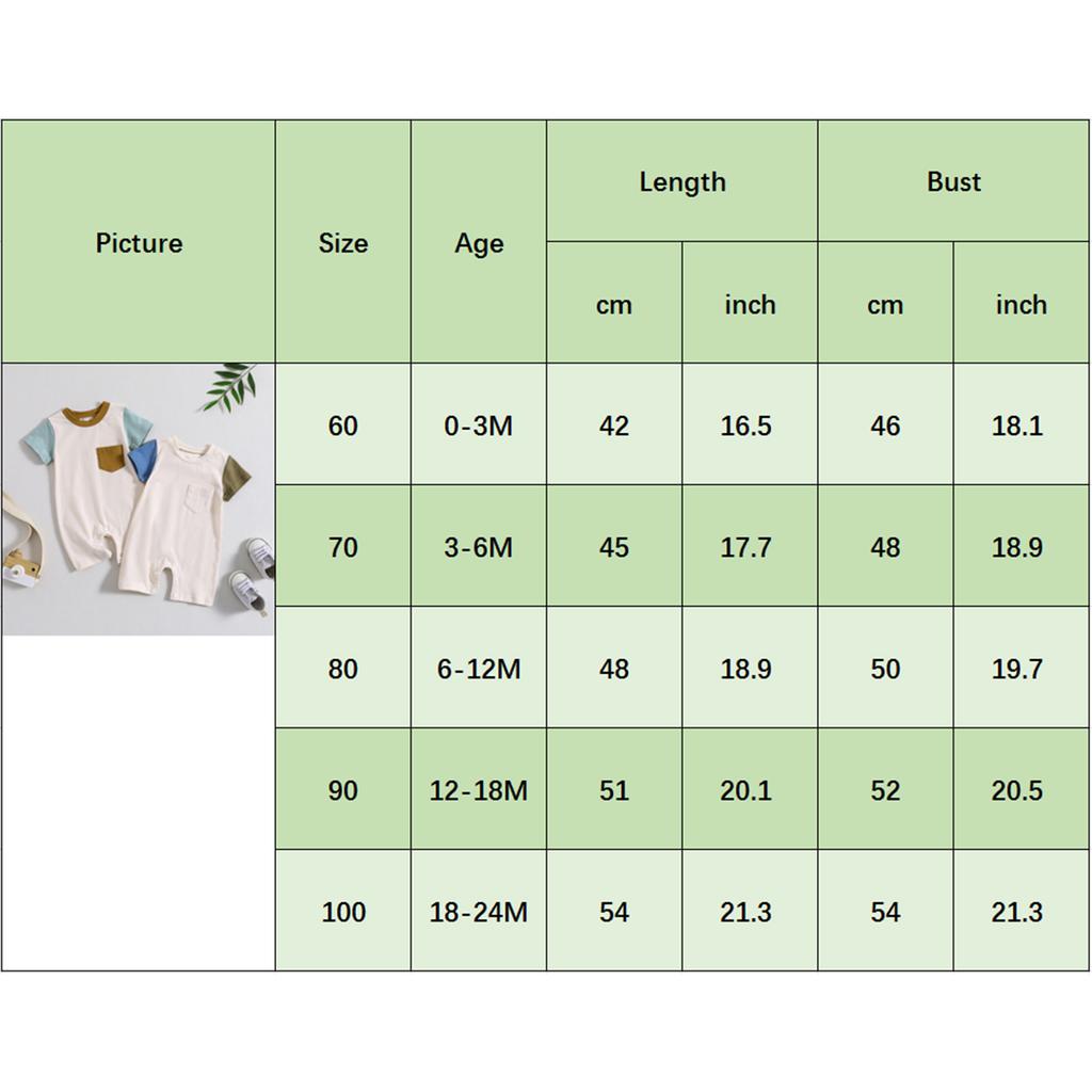 Baby Boys Girls Summer Casual Jumpsuit Short Sleeve O Neck Contrast Color Romper