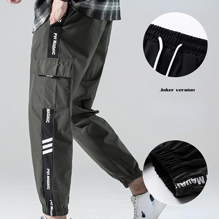 Новые брюки-карго в стиле хип-хоп для бега, мужские шаровары с несколькими карманами и лентами, мужские спортивные штаны, уличная одежда, повседневные мужские спортивные брюки M-7XL