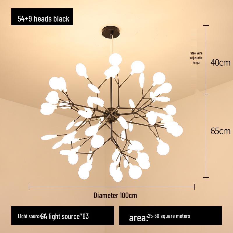 Люстра Светлячок: Современное скандинавское роскошное освещение для гостиных, спален и ресторанов