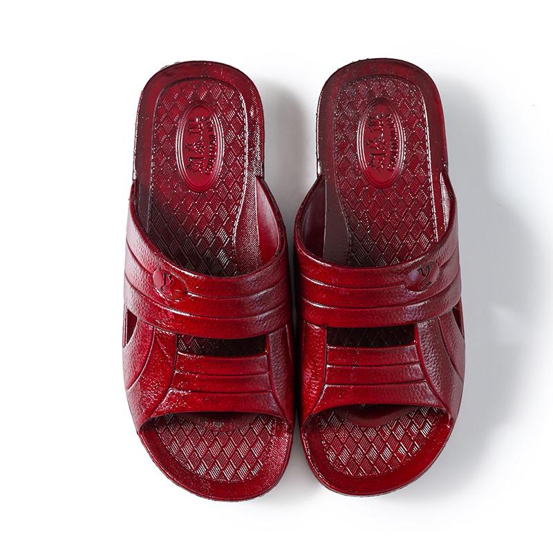 Красные повседневные пляжные тапочки из ПВХ с открытым носком в Корейском стиле: Удобные, модные шлепанцы для взрослых