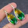 Bi-Color Tourmaline Gemstone Handmade 925 Sterling Silver Earring 1.97" C1K71
