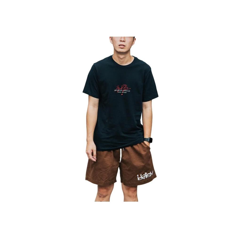 Jordan Футболка с круглым вырезом и коротким рукавом с принтом алфавита, мужские топы, черные DM1441-010